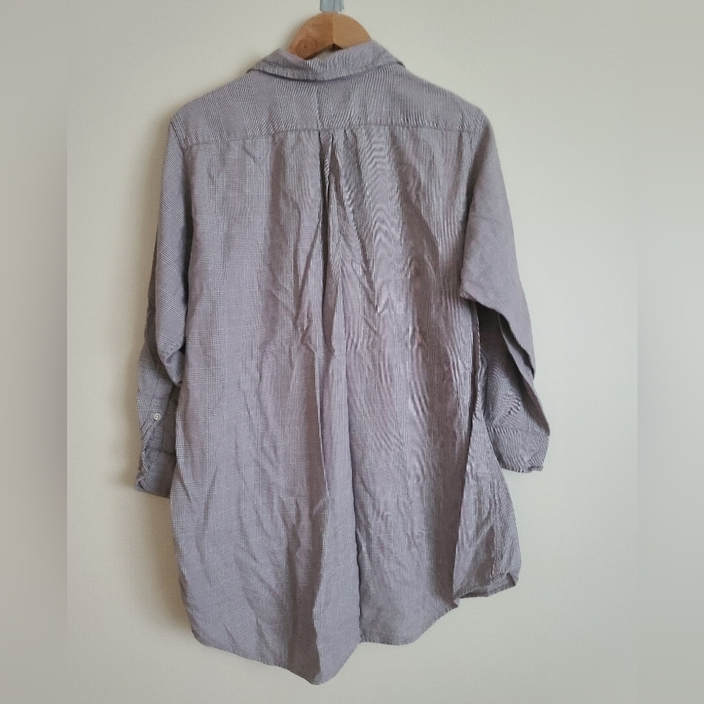 Ralph Lauren Womens Medium Tunic Blouse pj 3/4 plaid sz s - Picture 2 of 8